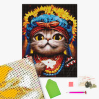 Алмазна мозаїка Киця Авторка (DBS1082) Brushme 40х50 см