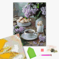 Алмазна мозаїка Кава з бузковим ароматом (DBS1105) Brushme 40х50 см