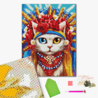Алмазная мозаика Кошка украиночка (DBS1079) Brushme 40х50 см