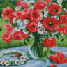 Алмазная мозаика Маки и венчик из ромашек (DBS1076) Brushme 40х50 см
