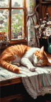Картина по номерам Животные. Рыжий котик 40*80 см Оригами LW 5163