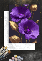 Картина по номерам с золотой краской Фиолетовые цветы (АМ-0637) 40*50 см
