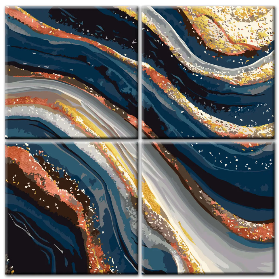 Картины по номерам Абстракция "Золотое море" 60×60 см – набор для рисования ArtStory