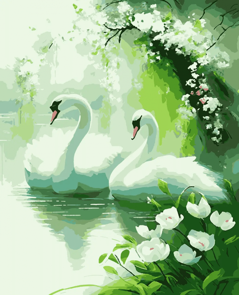Картины по номерам Лебеди (PN0234) Artissimo 40*50 см
