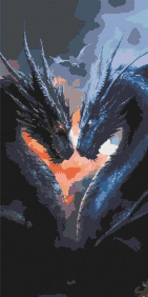 Алмазная мозаика Origami Pro: Герои кино (Драконы - Четвертое крыло) размер 40x80 см