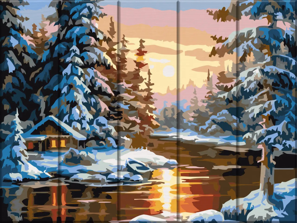 Картина за номерами на дереві Зима (ASW104) 30*40 см