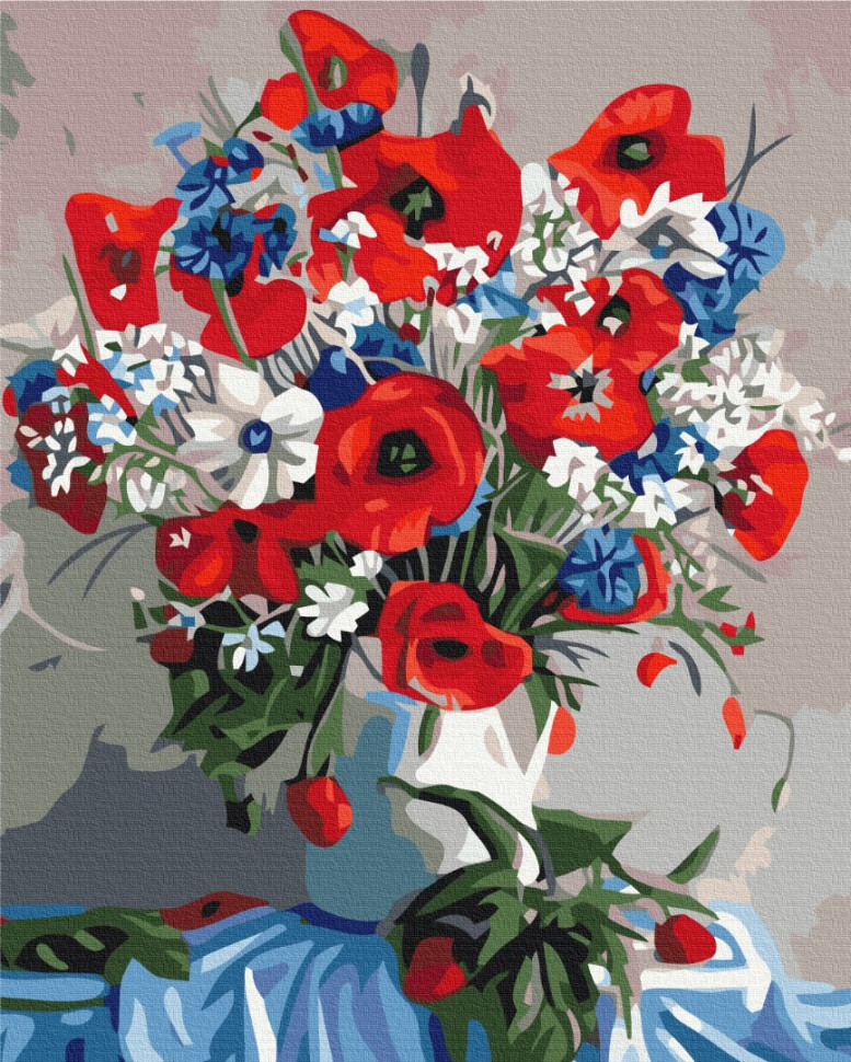 Картина по номерам Маки в вазе (BS7806) Brushme 40x50 см