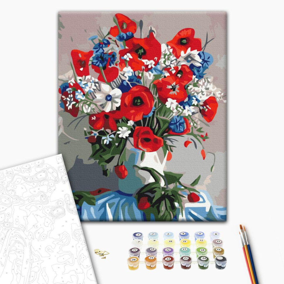 Картина по номерам Маки в вазе (BS7806) Brushme 40x50 см Картина по номерам Маки в вазе (BS7806) Brushme 40x50 см