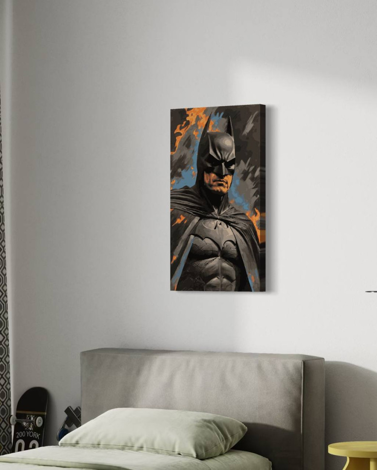 Картина по номерам с красками металлик (Бетмен) (на 3D подрамнике) (RM-0841) 40*70 см Картина по номерам с красками металлик (Бетмен) (на 3D подрамнике) (RM-0841) 40*70 см