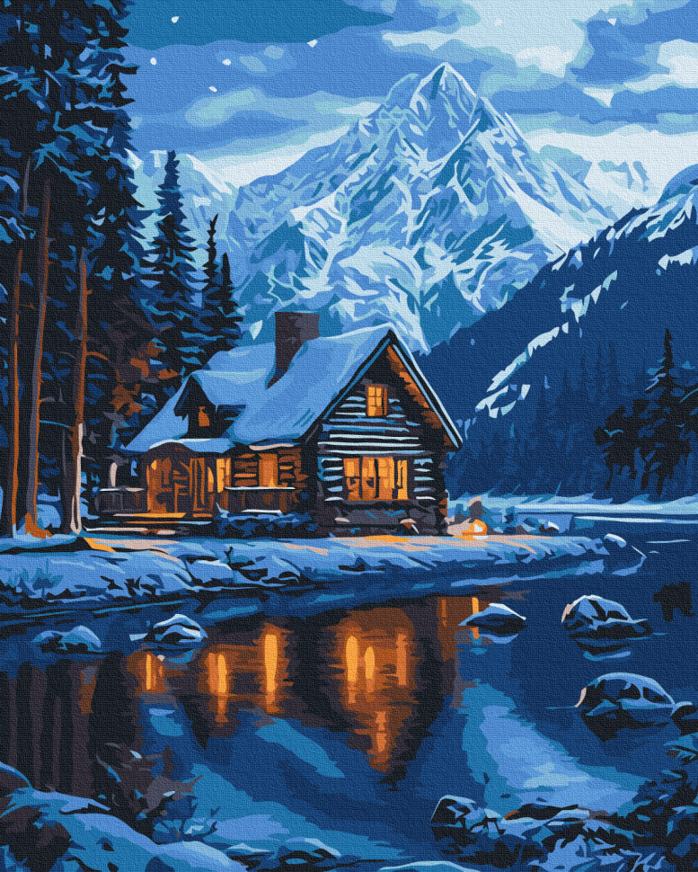 Картина за номерами. (Крижане дзеркало озера) (артикул BS54193) розмір 40x50 см.