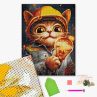 Алмазна мозаїка Котик Енергетик (DBS1122) Brushme 40х50 см
