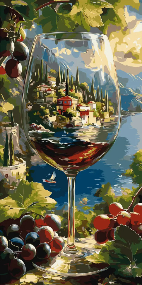 Картина по номерам Пейзаж. Итальянский вайб © 40*80 см Оригами LW 5186