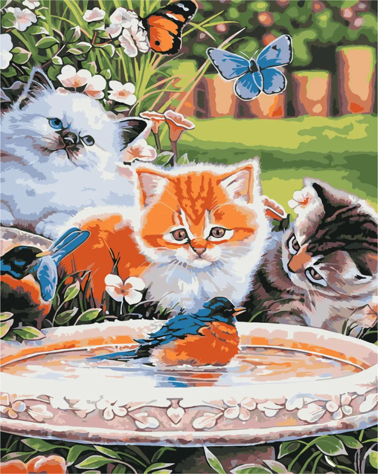 Картина по номерам ArtStory Три котёнка 40*50см