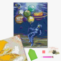 Алмазна мозаїка Астронавт у морі (DBS1127) Brushme 40х50 см