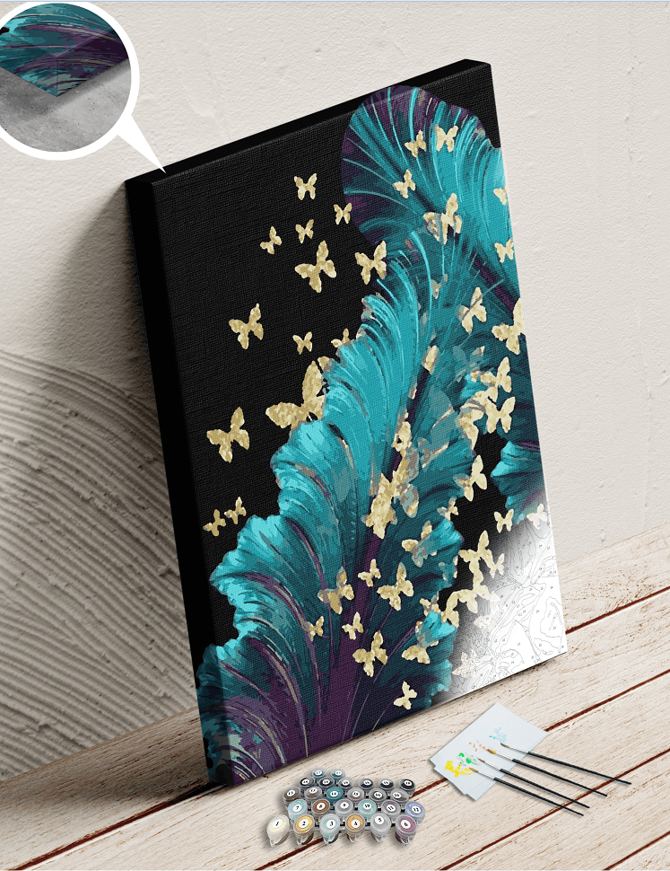 Картина по номерам с красками металлик Бабочки (АМ-0588) 40*50 см