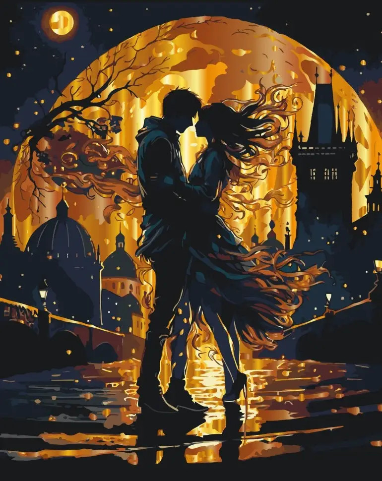 Картина по номерам Люди. Ночное свидание с красками металлик 40*50 см Art Craft 10169-AC