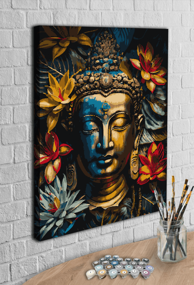 Картина по номерам с красками металлик Будда (АМ-0559) 40*50 см