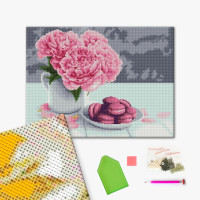 Алмазная мозаика Розовые пионы (DBS1043) Brushme 40х50 см