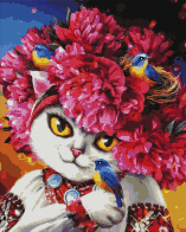 Алмазная мозаика Цветущая кошка (DBS1035) Brushme 40х50 см Алмазная мозаика Цветущая кошка (DBS1035) Brushme 40х50 см