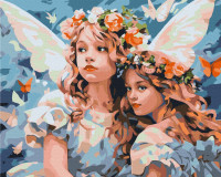 Картина за номерами Ангели у вінцях квіткових (BS53755) Brushme 40x50 см