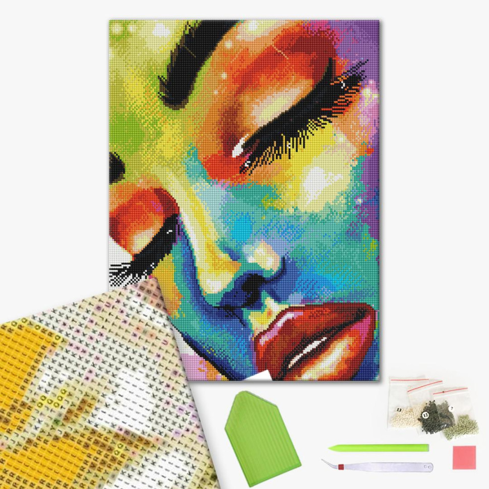 Алмазная мозаика Женщина в красках (GF4805) Brushme 40х50 см
