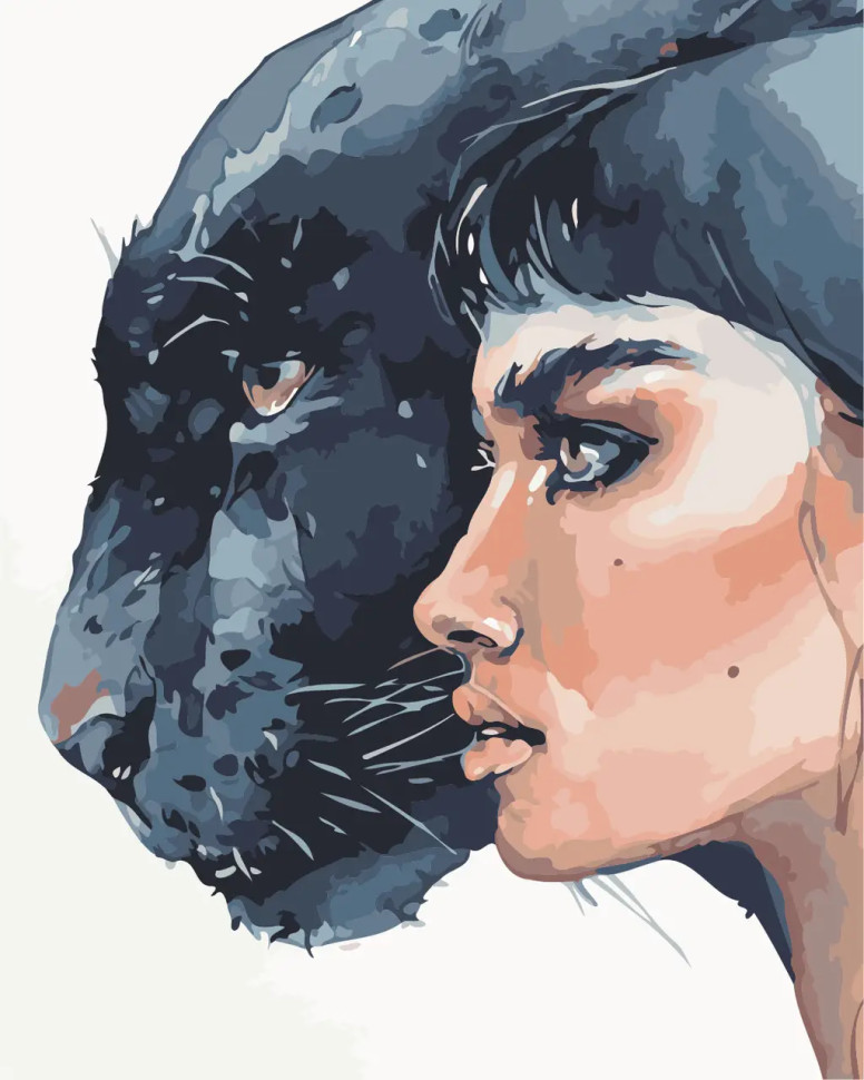 Картина по номерам ArtStory Девушка и пантера 40*50см