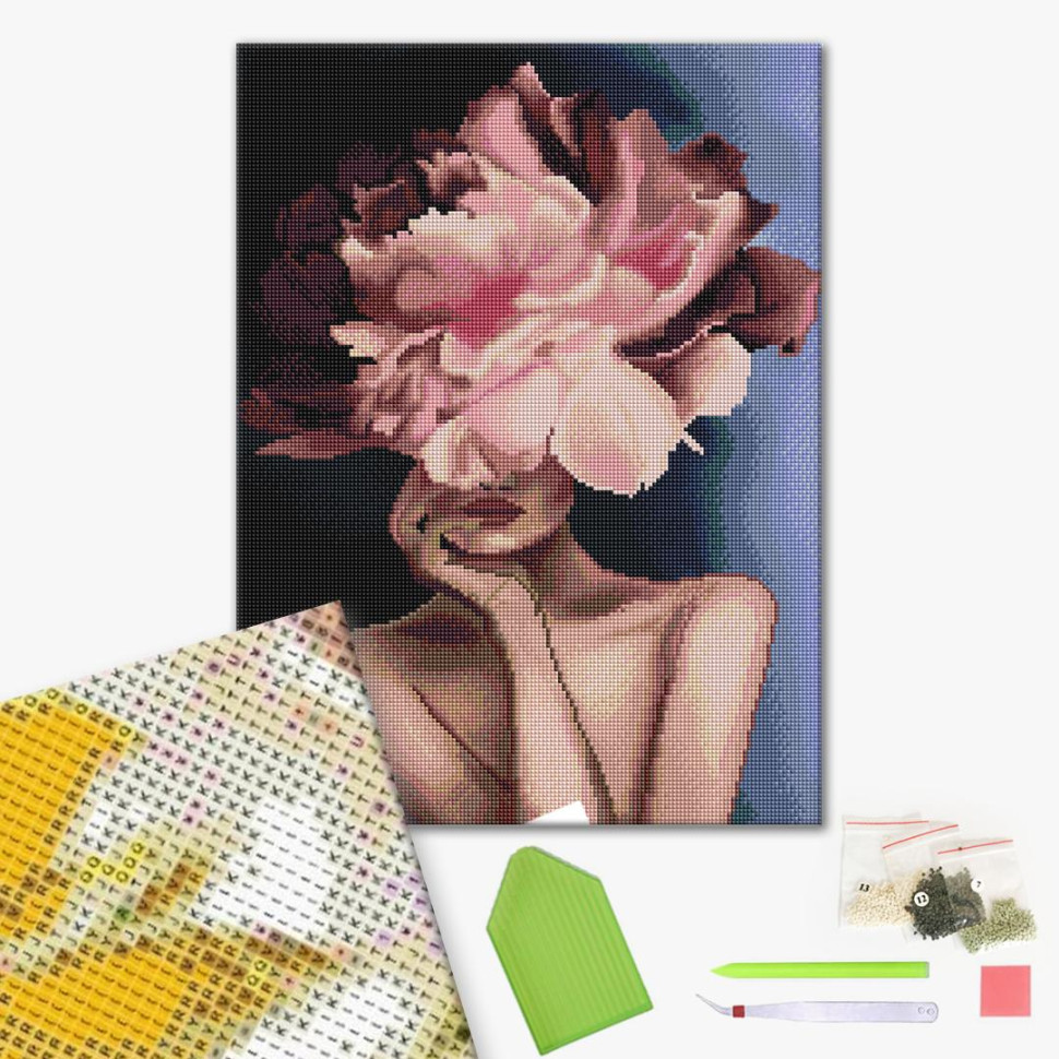 Алмазная мозаика Изящный цветочек (GF4803) Brushme 40х50 см
