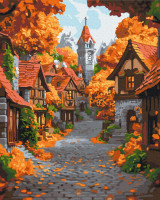 Картина за номерами. (Жовтневе містечко) (артикул BS54183) розмір 40x50 см.
