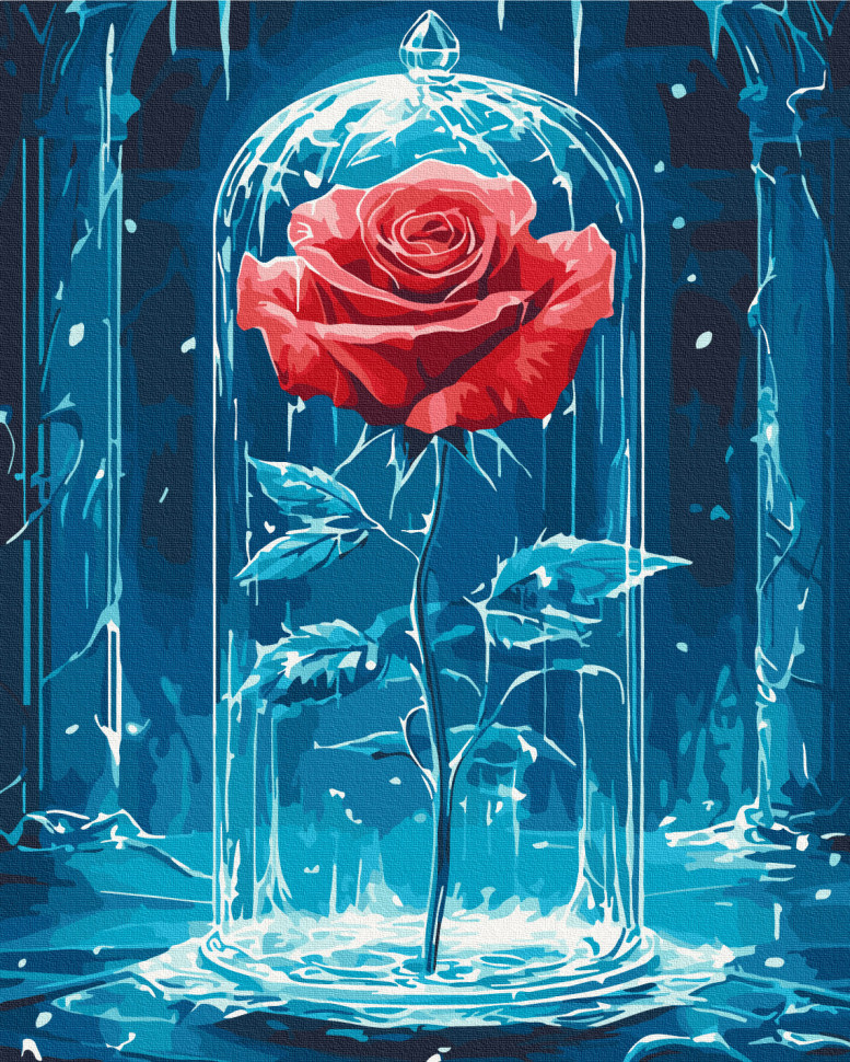Картина за номерами. (Крижана троянда) (артикул BS54187) розмір 40x50 см.