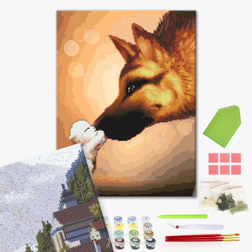 Алмазная мозаика картина-раскраска Большая дружба (GZS1203) Brushme 40x50 см