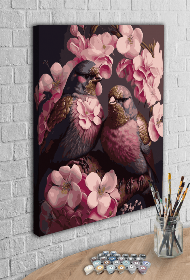 Картина по номерам с красками металлик Голуби (АМ-0562) 40*50 см