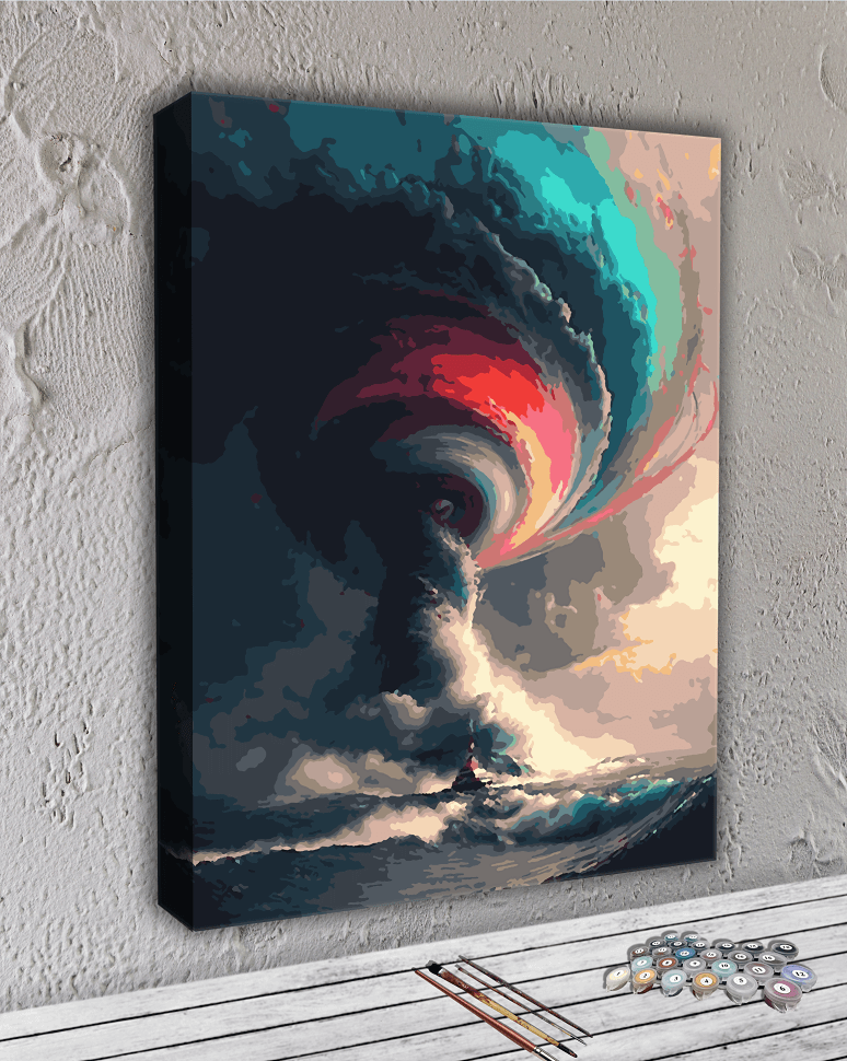Картина по номерам с красками металлик Шторм в море (АМ-0596-BIG) 60*80 см