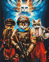 Картина за номерами Коти Воїни (BS53863) Brushme 40x50 см