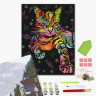 Алмазная мозаика картина-раскраска Неоновая кошка (GZS1186) Brushme 40x50 см