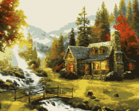 Картины по номерам Дом в лесу (PNX8202) Artissimo 50*60 см