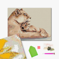 Алмазна мозаїка Левине серце (DBS1029) Brushme 40х50 см