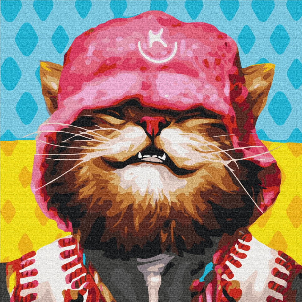 Картина за номерами. Патріотичні. (котик Kalush) (артикул BS53159) розмір 40x50 см.