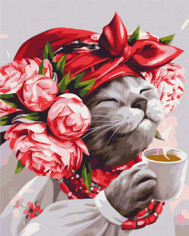 Картина за номерами Кішка господиня (BS53241) Brushme 40x50 см