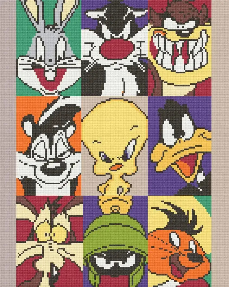 Алмазна мозаїка Герої кіно (Looney Tunes) (розмір 40x50 см)
