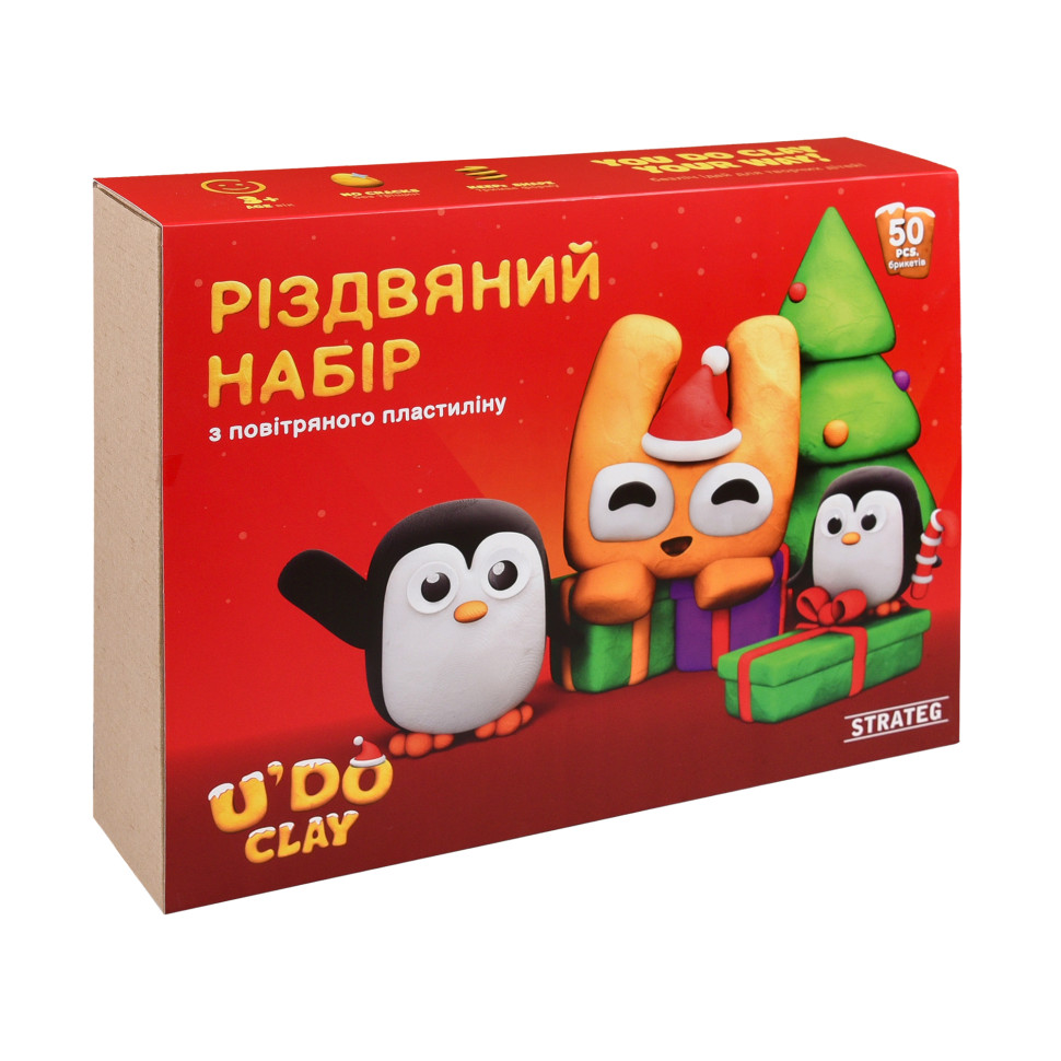 Набір для творчості Strateg U'DO Clay: Різдвяний набір (31067)