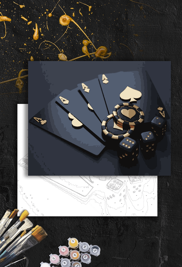 Картина по номерам с золотой краской Азартная игра (АМ-0607) 40*50 см