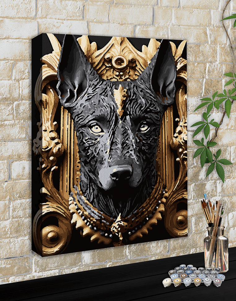 Картина по номерам с золотой краской Анубис (АМ-0613) 40*50 см Картина по номерам с золотой краской Анубис (АМ-0613) 40*50 см