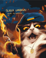 Картина за номерами Котик повстанець (PBS53120) Premium Brushme 40x50 см