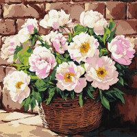 Картина по номерам Нежные цветы в корзине 40*40 см Идейка KHO 3311