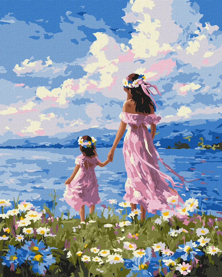Картина по номерам Люди. Мама и дочь 40*50 см Идейка KHO 8758