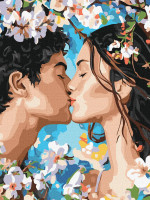 Картина по номерам Люди. Весенний поцелуй 18+ 30*40 см Идейка KHO 8624