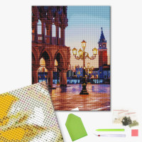Алмазна мозаїка Вечірня площа (GF4800) Brushme 40х50 см