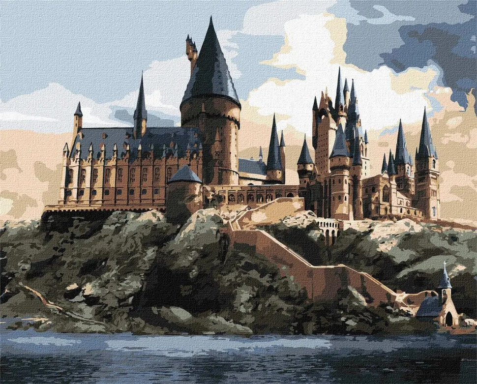 Картина по номерам Harry Potter: Хогвартс днем. Герои кино 40*50 см Идейка KHO 6432
