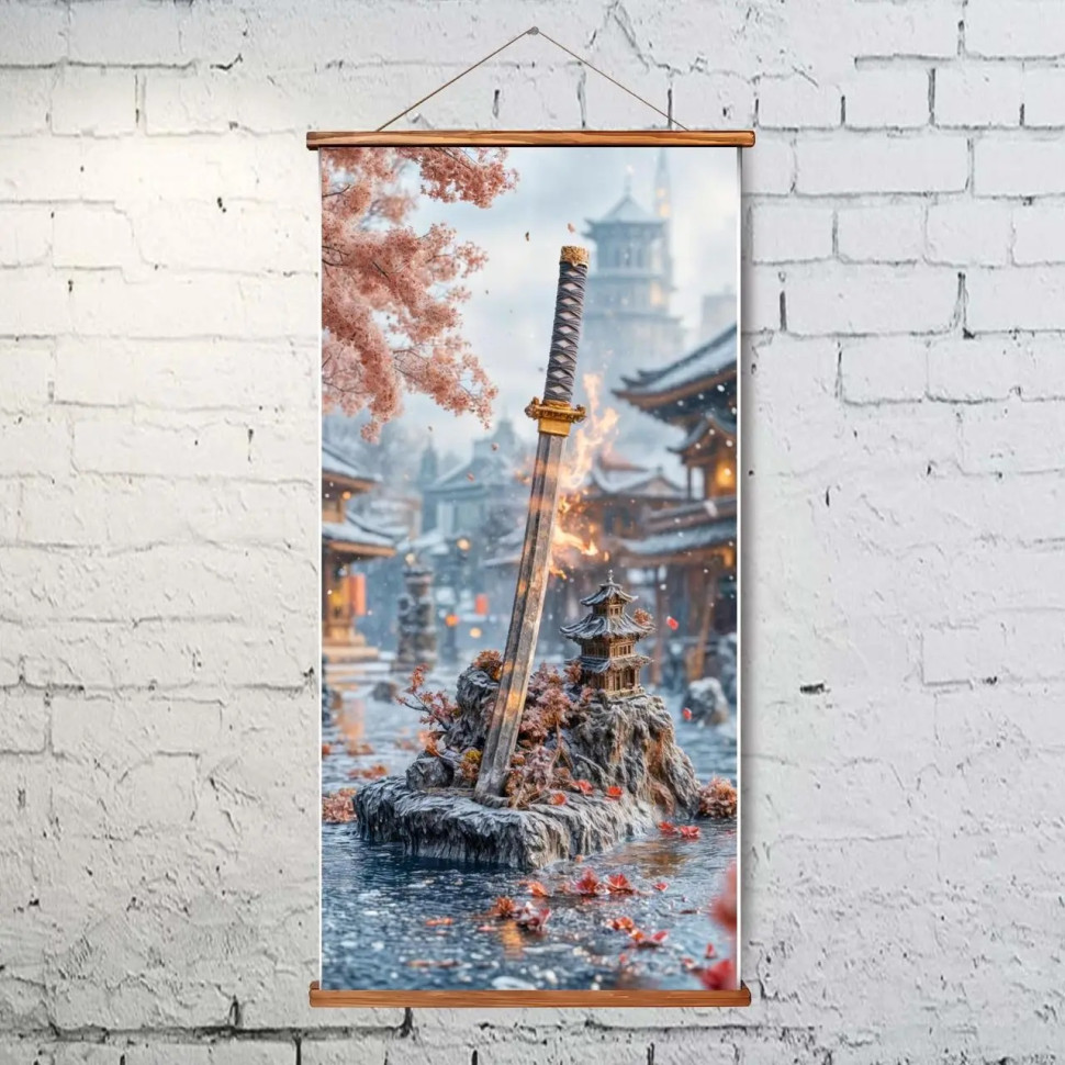 Гобелен Аниме (Меч самурая) размер 30x60 см (артикул OTM1040)