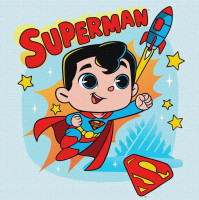 Картина по номерам Для детей. WB "Superman: Полет к звездам 25*25 см Идейка KHO 1341